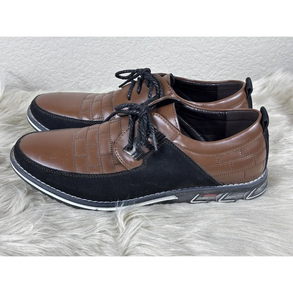 Gatsby Orthopedic Leather Oxford Shoes Mens 9.5 Brown Black Comfort Classic‎